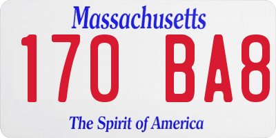 MA license plate 170BA8