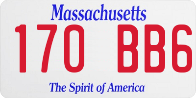 MA license plate 170BB6