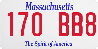MA license plate 170BB8