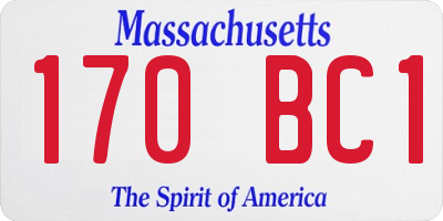 MA license plate 170BC1