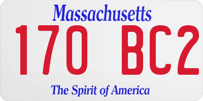 MA license plate 170BC2