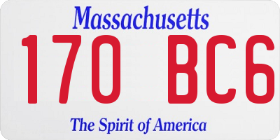 MA license plate 170BC6
