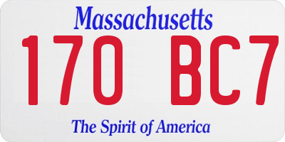 MA license plate 170BC7