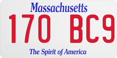 MA license plate 170BC9
