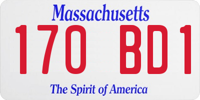 MA license plate 170BD1