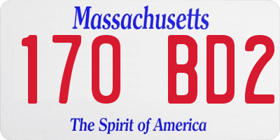 MA license plate 170BD2