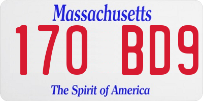 MA license plate 170BD9