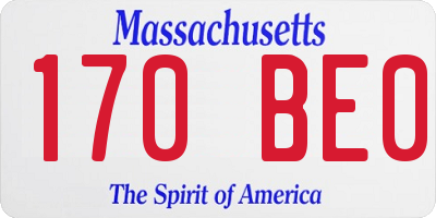 MA license plate 170BE0