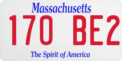 MA license plate 170BE2