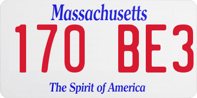 MA license plate 170BE3