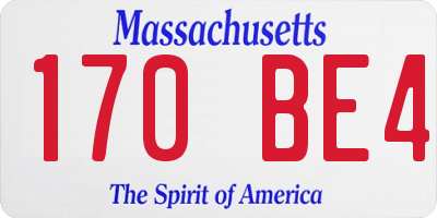 MA license plate 170BE4