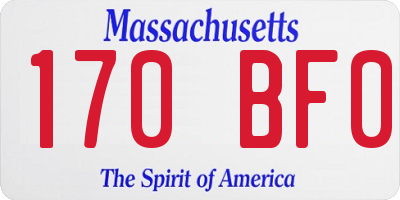 MA license plate 170BF0