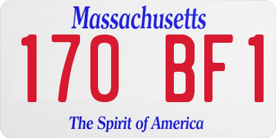 MA license plate 170BF1