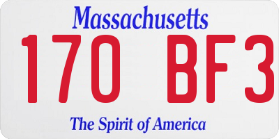 MA license plate 170BF3