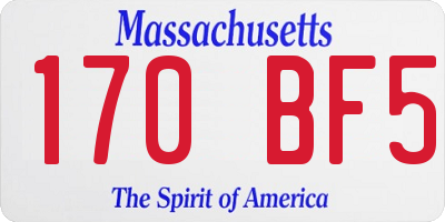 MA license plate 170BF5