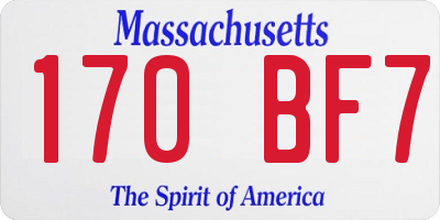 MA license plate 170BF7