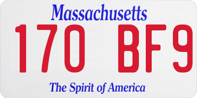 MA license plate 170BF9
