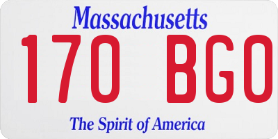 MA license plate 170BG0