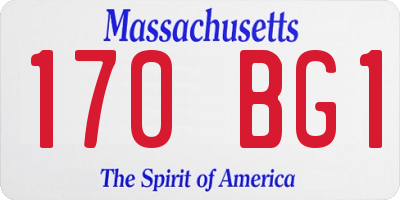 MA license plate 170BG1
