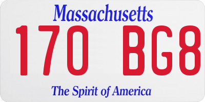 MA license plate 170BG8