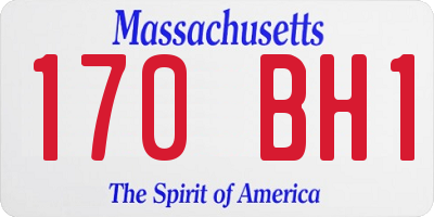 MA license plate 170BH1