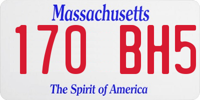 MA license plate 170BH5