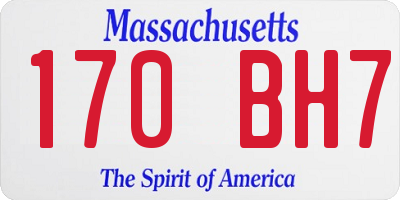 MA license plate 170BH7