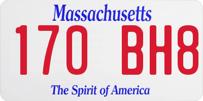 MA license plate 170BH8