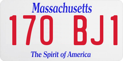 MA license plate 170BJ1