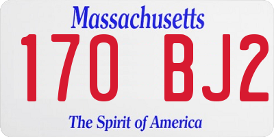 MA license plate 170BJ2