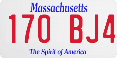 MA license plate 170BJ4