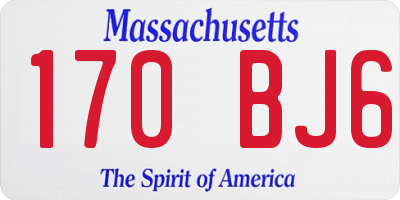 MA license plate 170BJ6