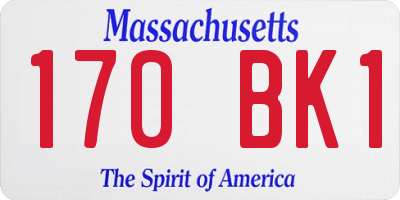 MA license plate 170BK1