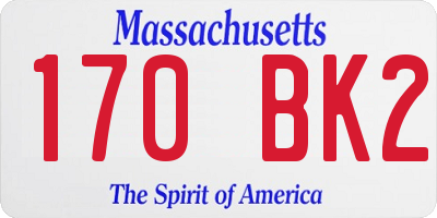 MA license plate 170BK2