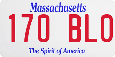 MA license plate 170BL0
