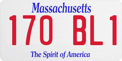 MA license plate 170BL1