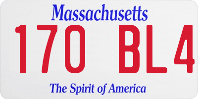 MA license plate 170BL4