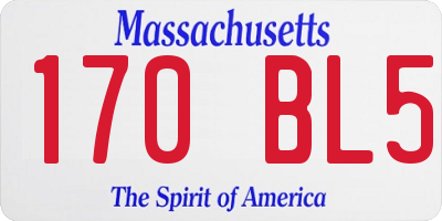 MA license plate 170BL5