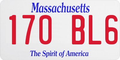 MA license plate 170BL6