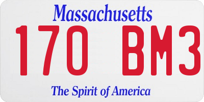 MA license plate 170BM3