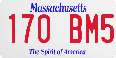 MA license plate 170BM5