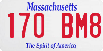 MA license plate 170BM8