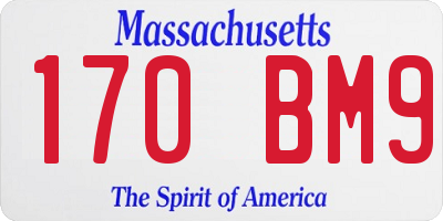 MA license plate 170BM9