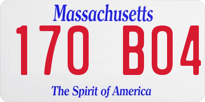 MA license plate 170BO4