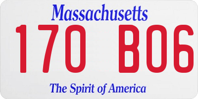 MA license plate 170BO6