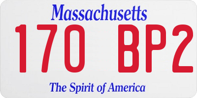 MA license plate 170BP2