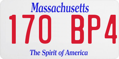 MA license plate 170BP4