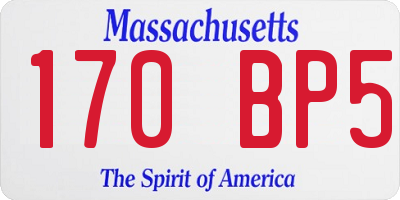 MA license plate 170BP5