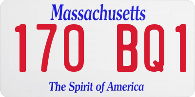 MA license plate 170BQ1