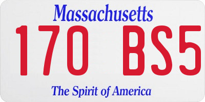 MA license plate 170BS5